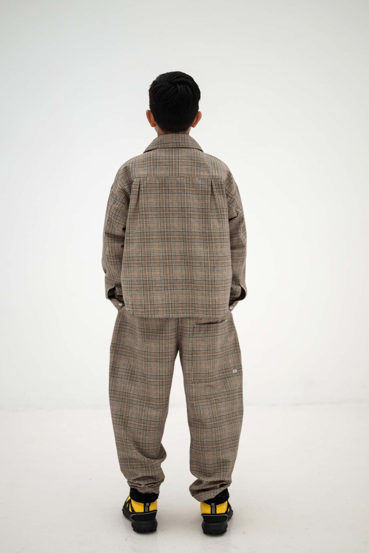 shirt - taupe mini check