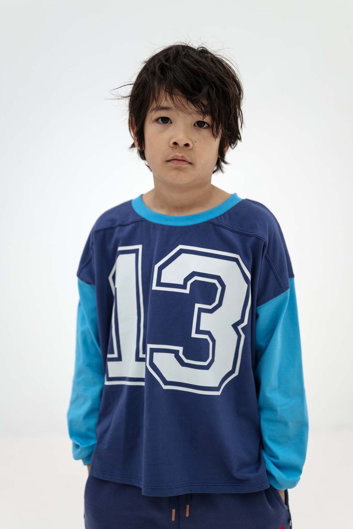sporty jersey tee - eclipse blue colour block