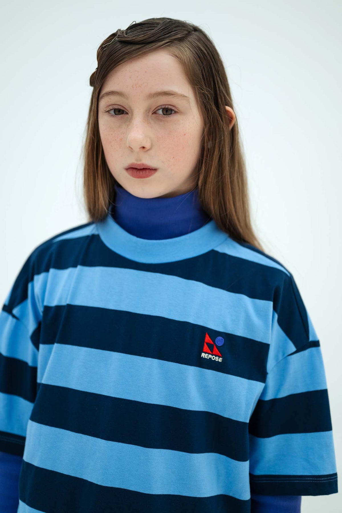 boxy tee - horizon dark eclipse block stripe