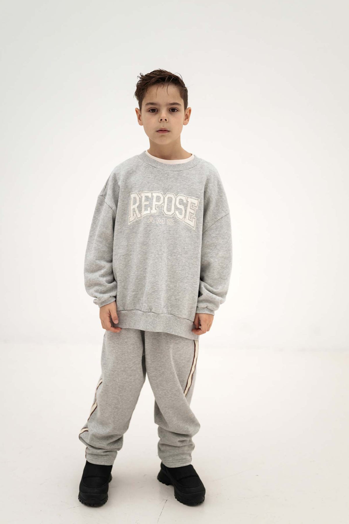 cozy drop sweater - light mixed grey