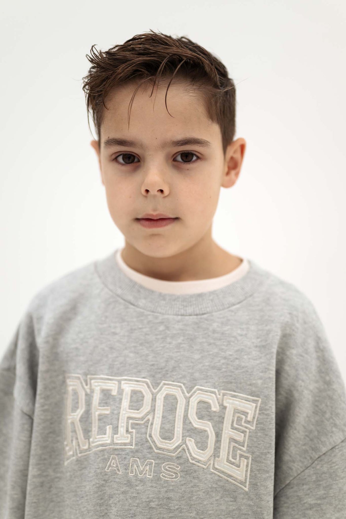 cozy drop sweater - light mixed grey