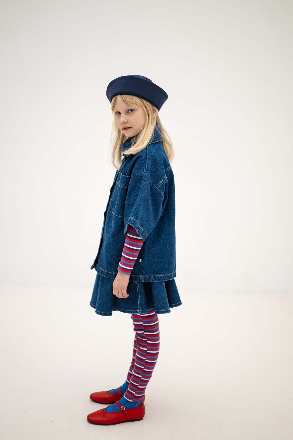 arc denim skirt - faded mid blue
