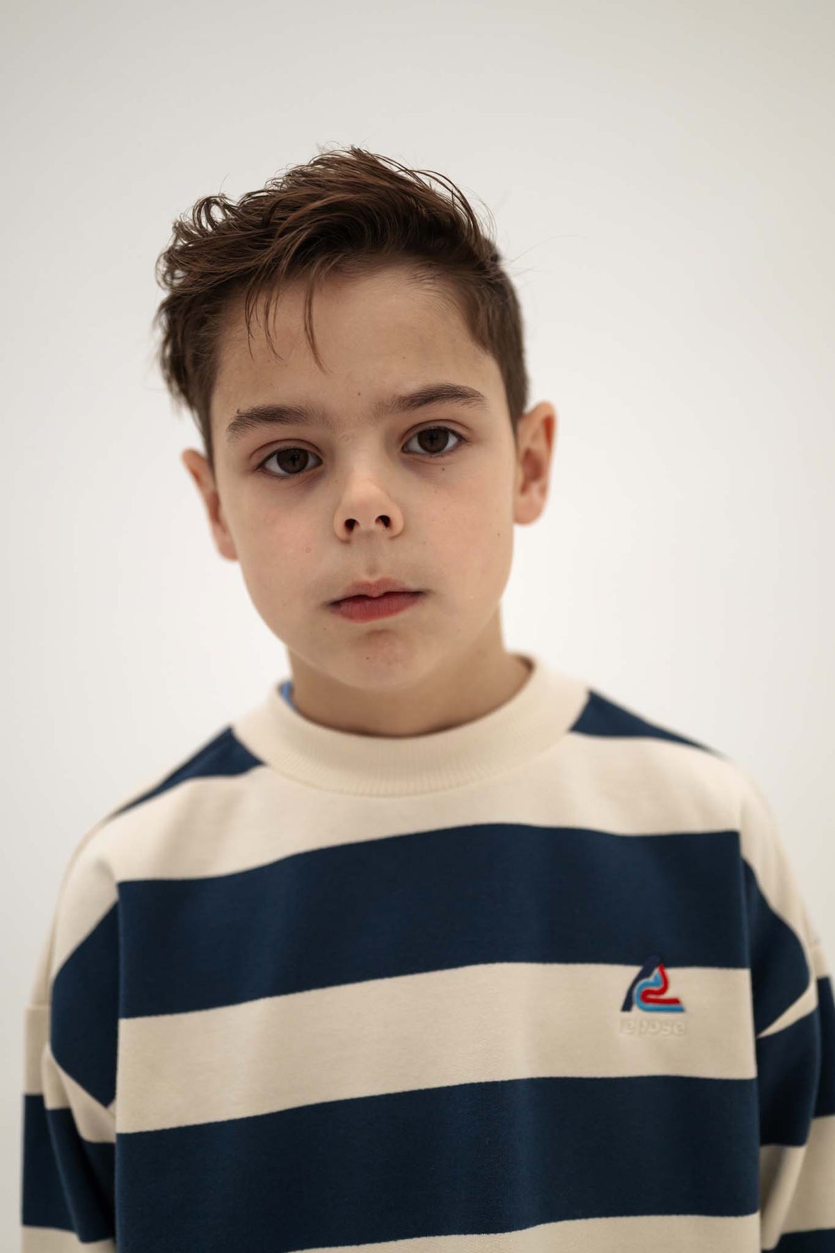 boxy sweater - eclipse blue block stripe