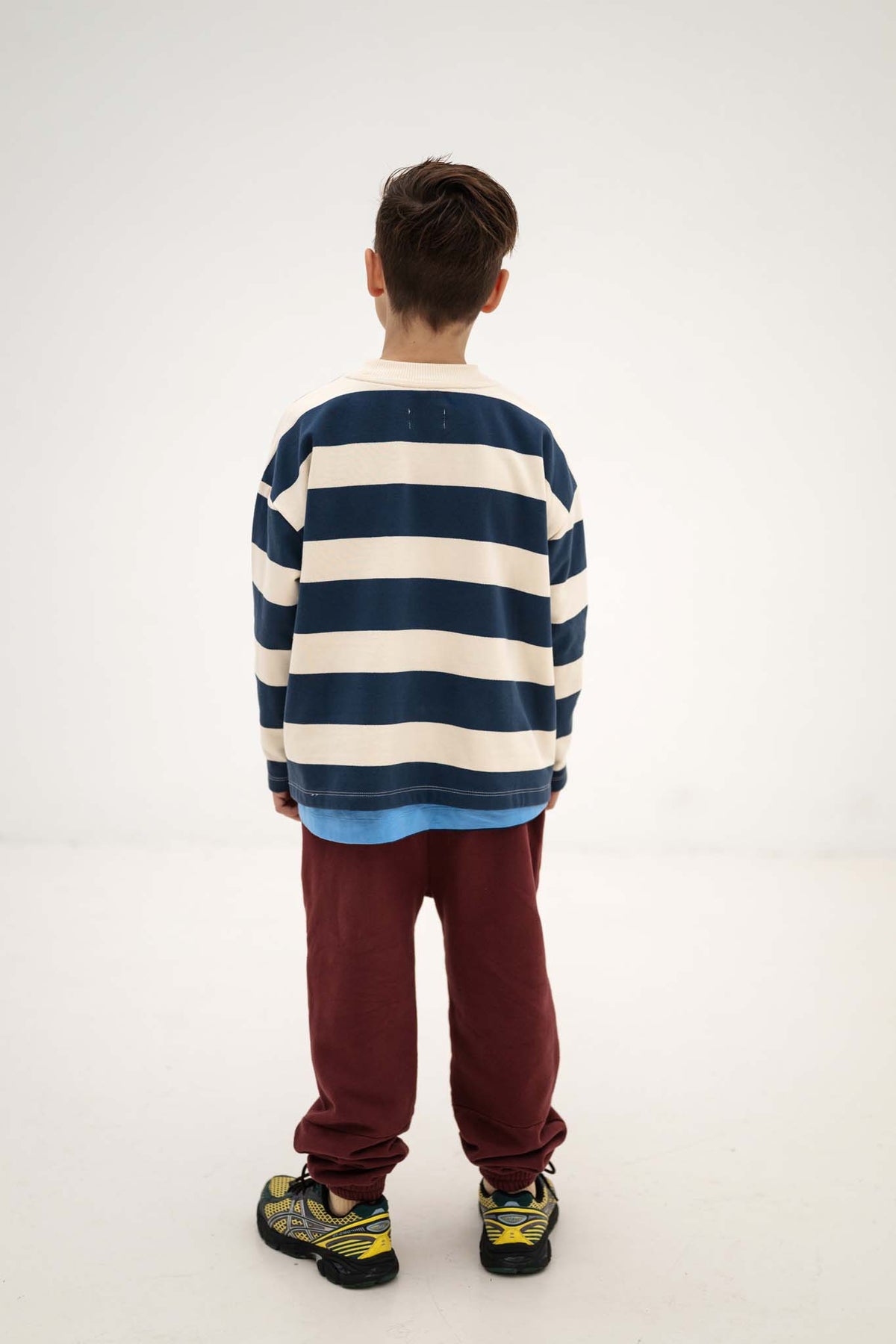 boxy sweater - eclipse blue block stripe