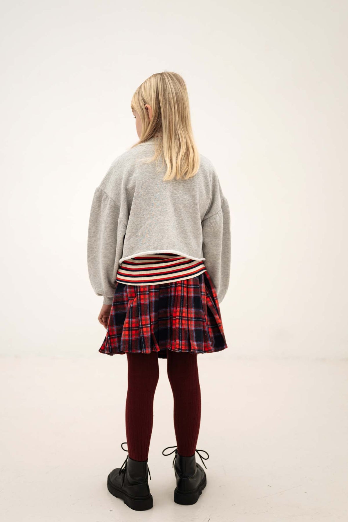crop heart sweater - light mixed grey