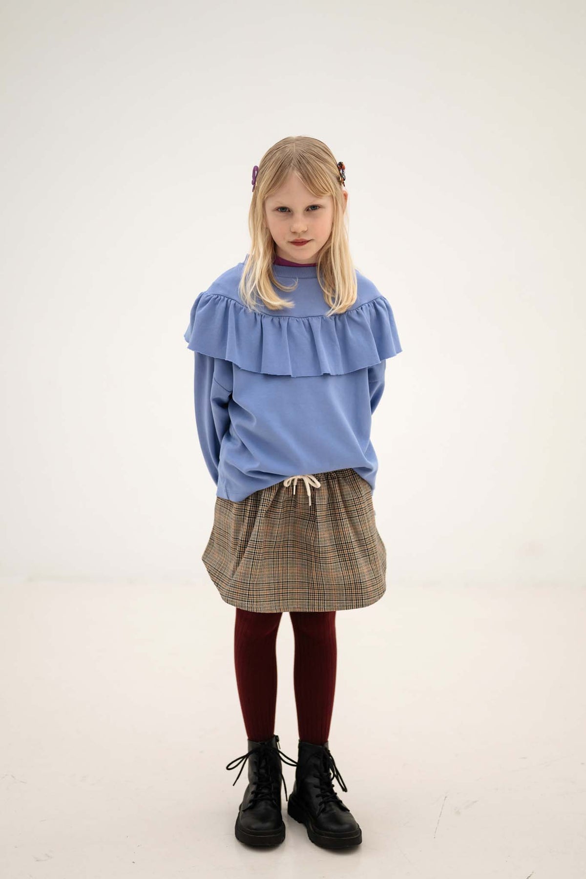mini skirt - taupe mini check