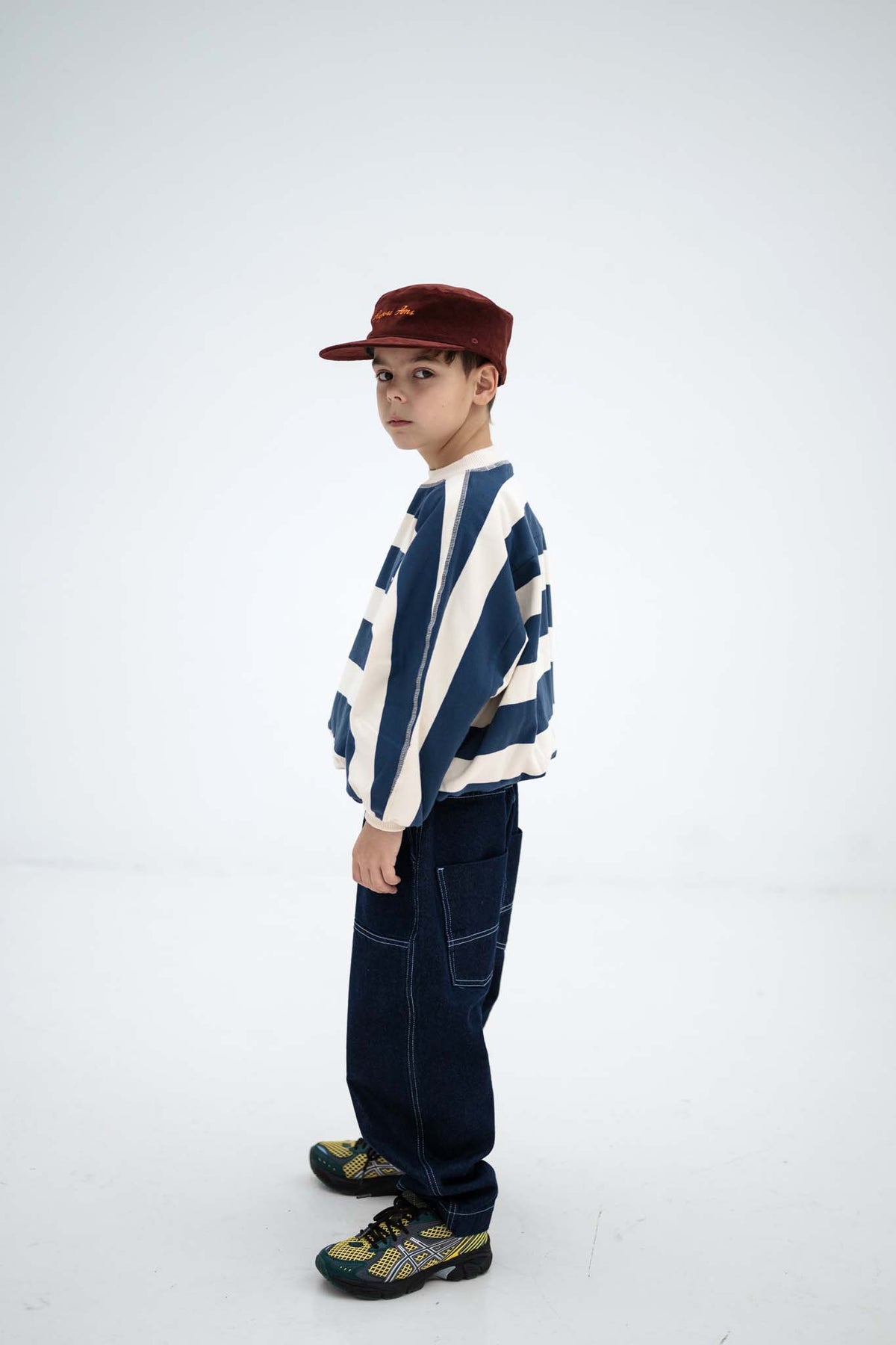 iris sweater - eclipse blue block stripe