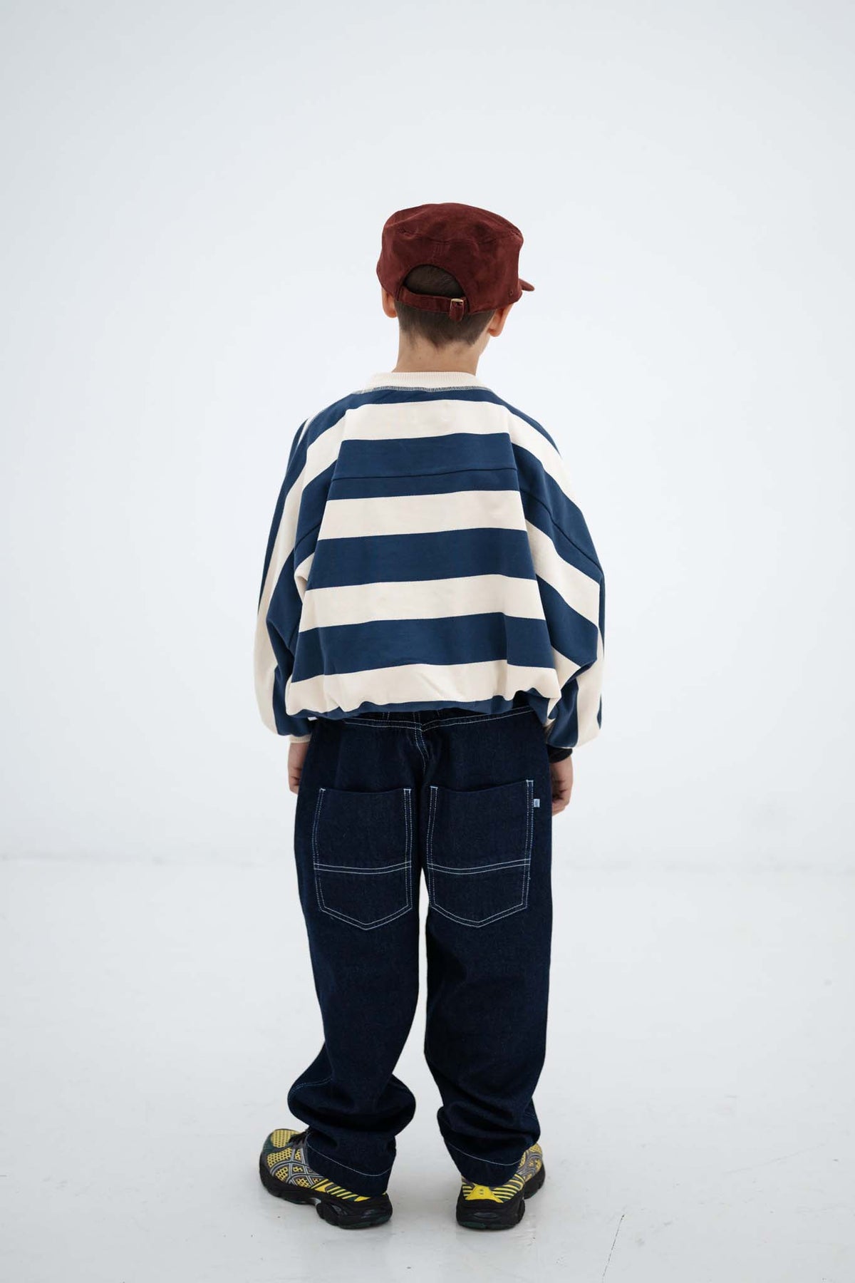 iris sweater - eclipse blue block stripe
