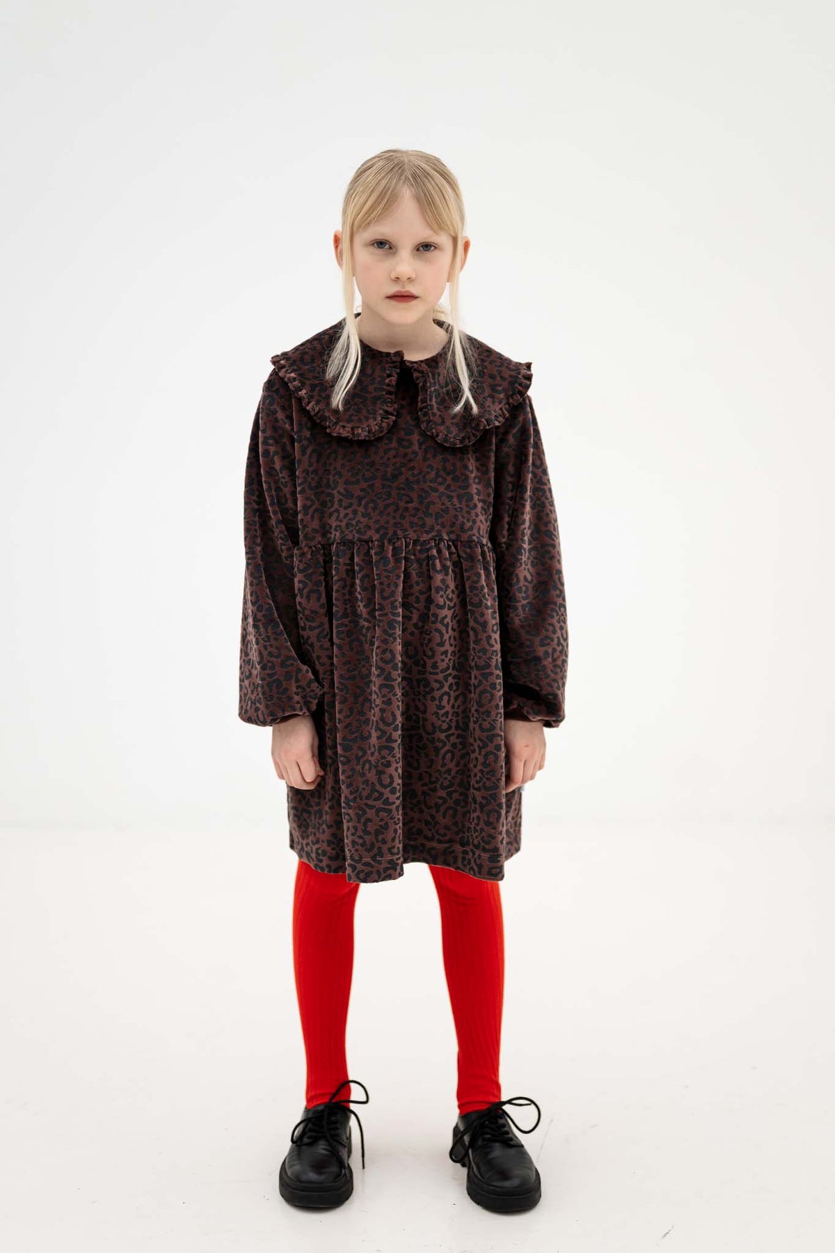fancy sweat dress - chocolate leopard
