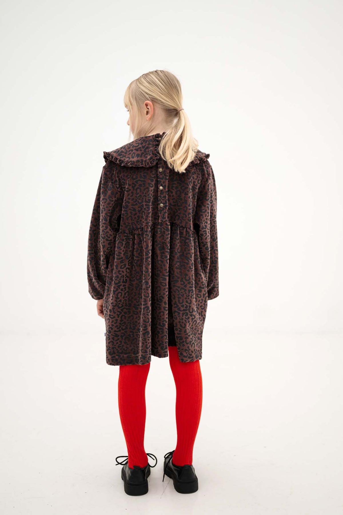 fancy sweat dress - chocolate leopard