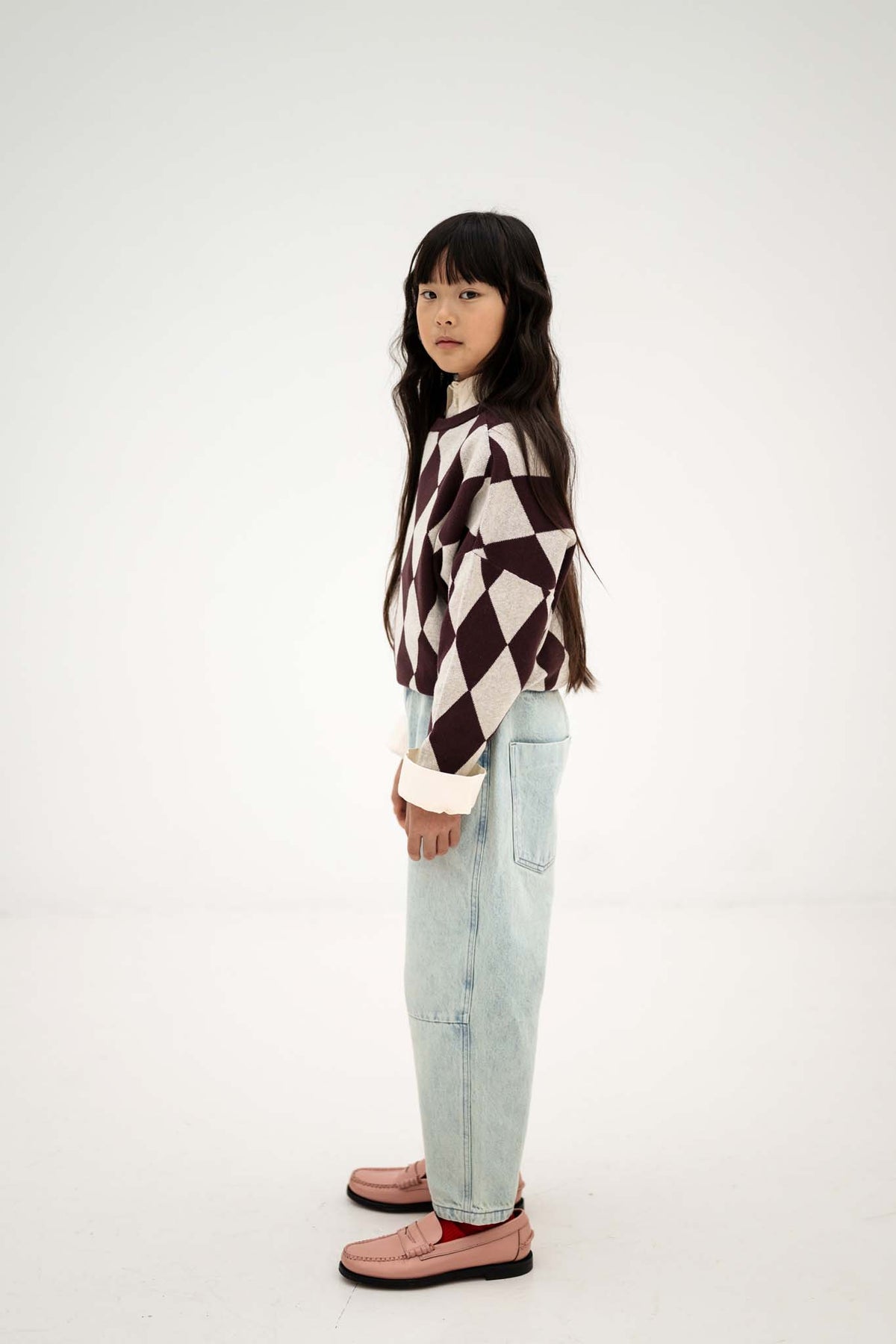 knit slouchy sweater - chocolate twist