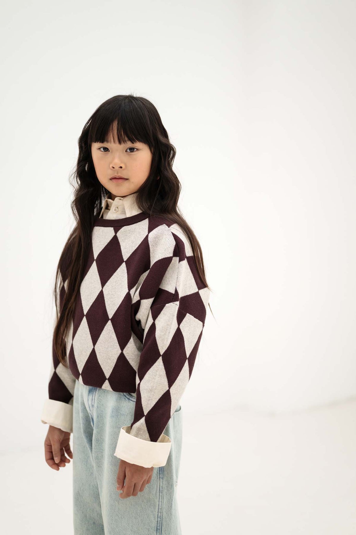knit slouchy sweater - chocolate twist