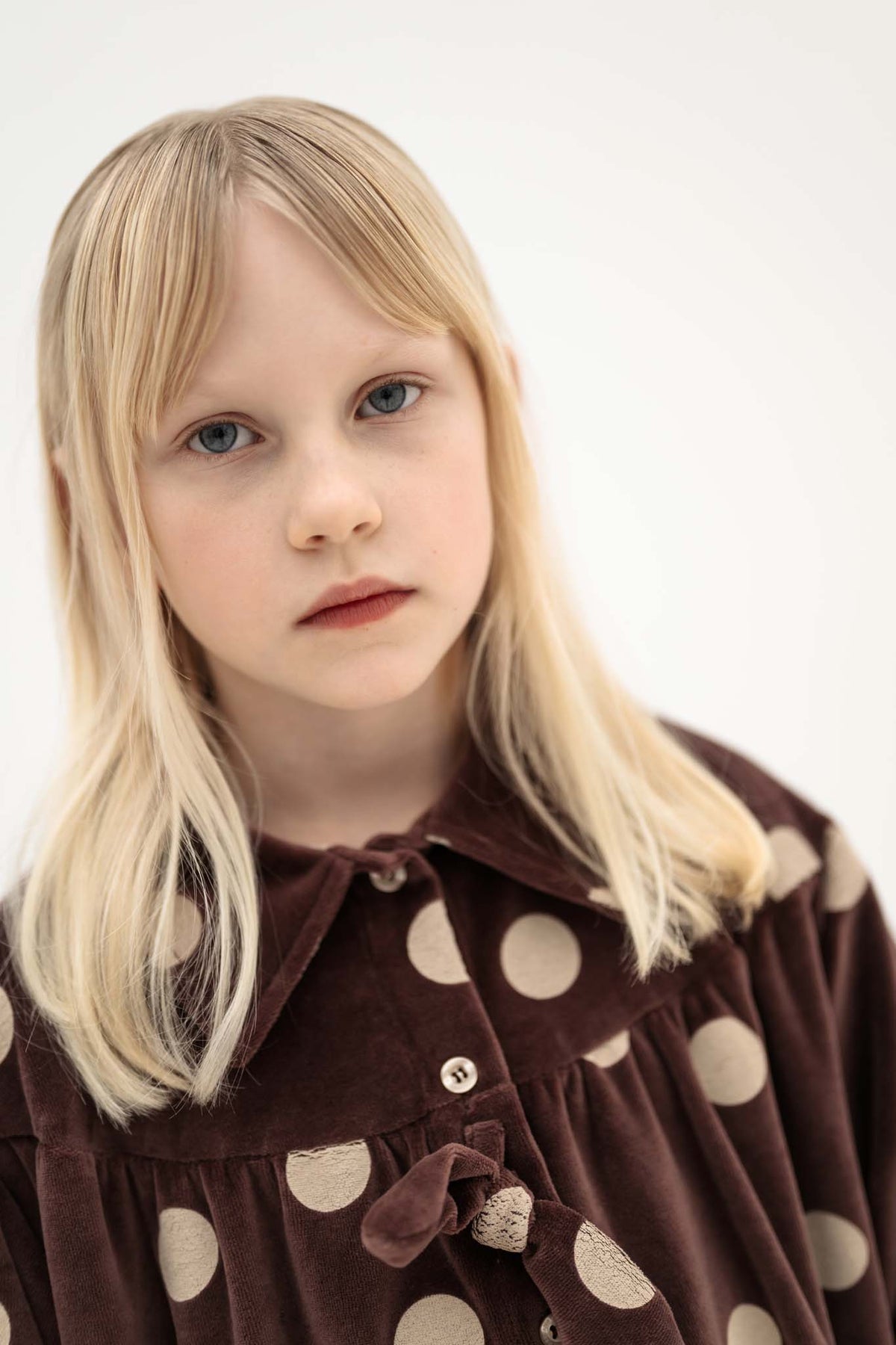 bow dress - chocolate polka dot