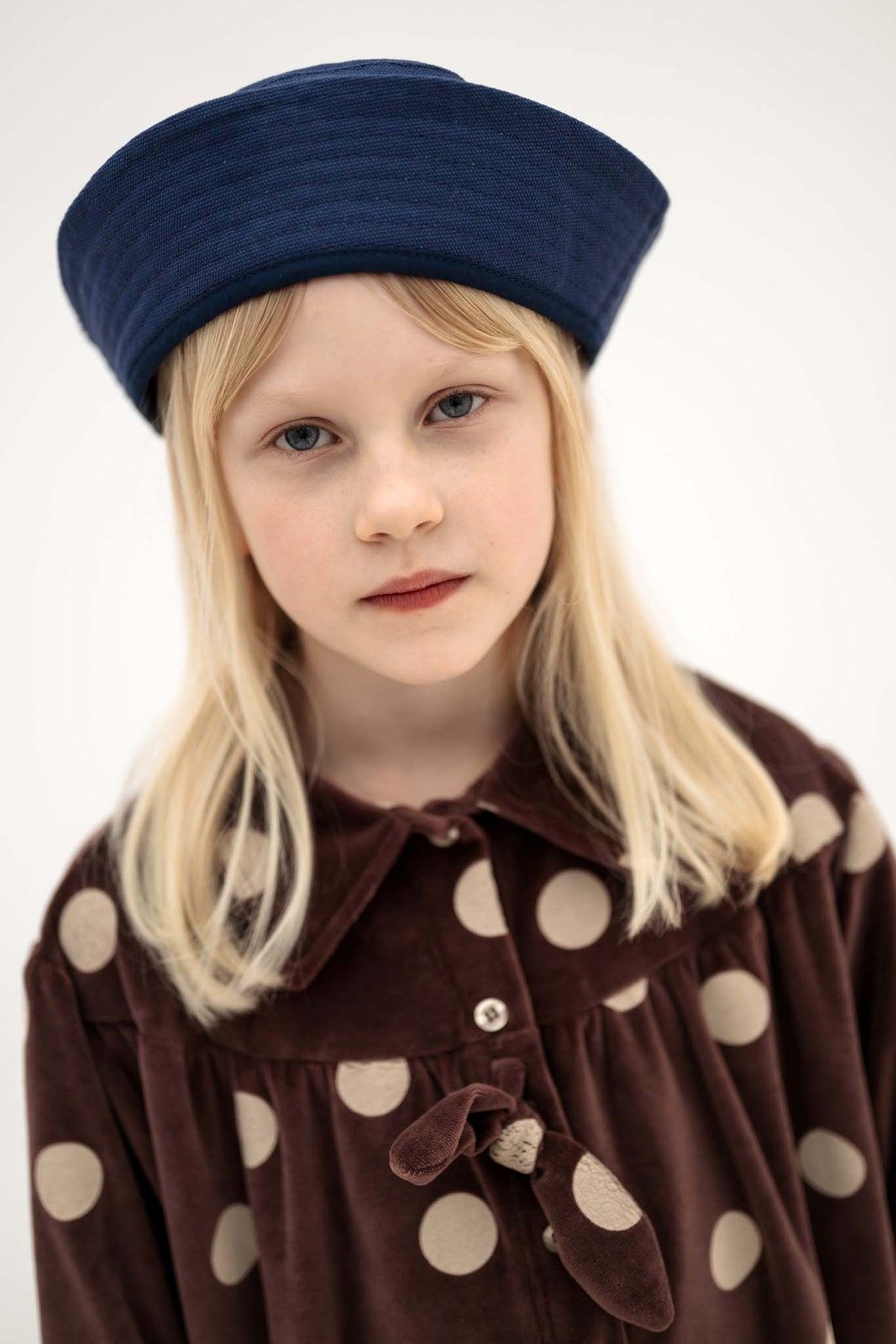 bow dress - chocolate polka dot
