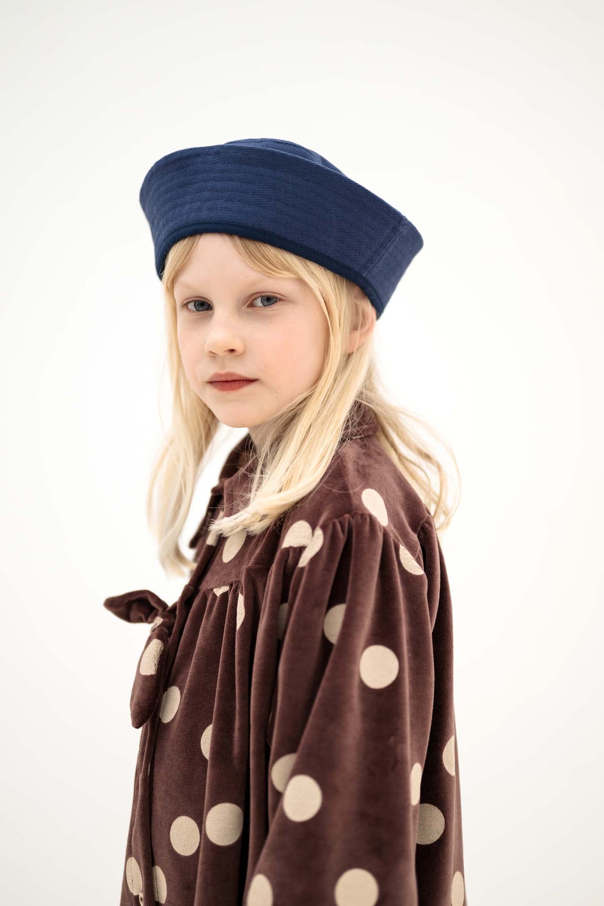 bow dress - chocolate polka dot