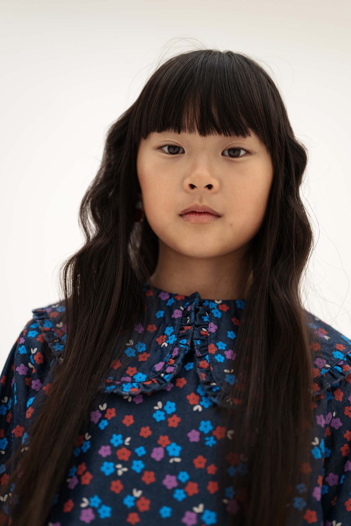 fancy collar blouse - scattered petals