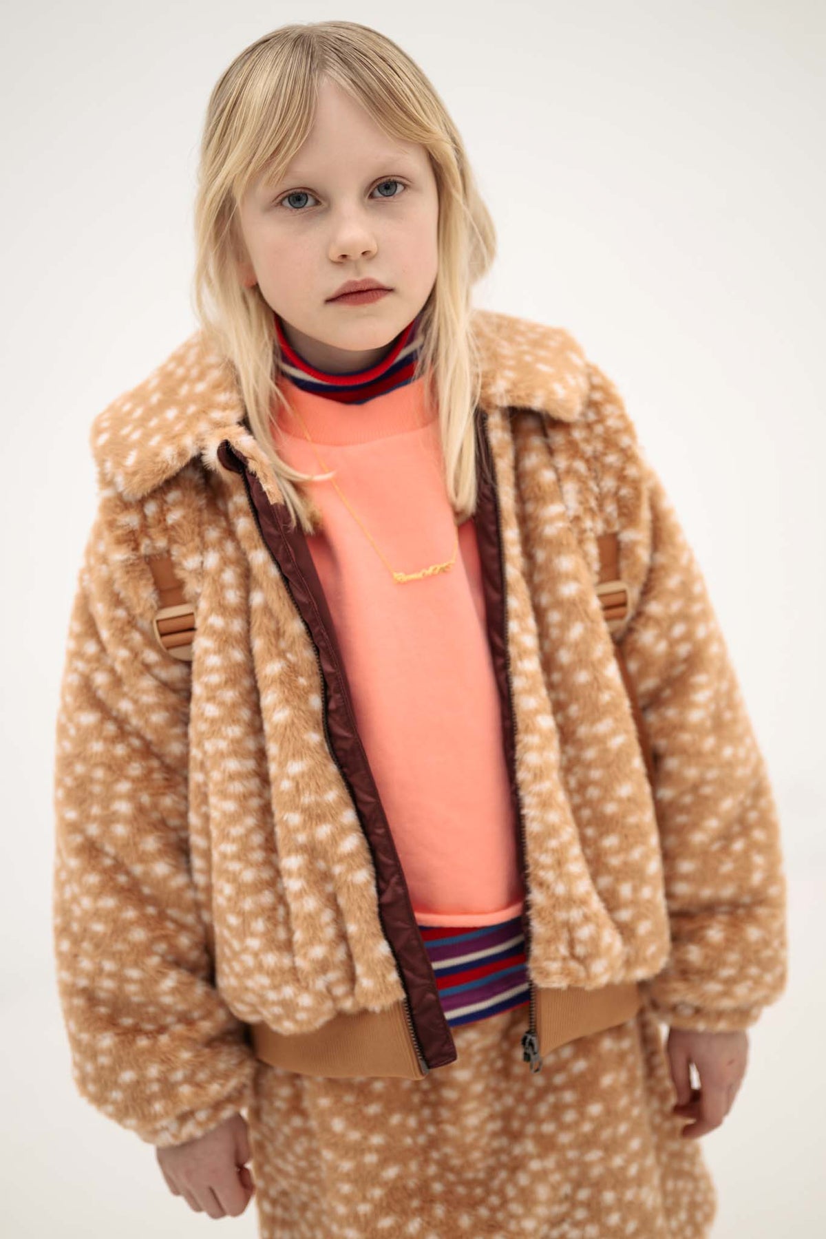 faux fur bomber coat - bambi