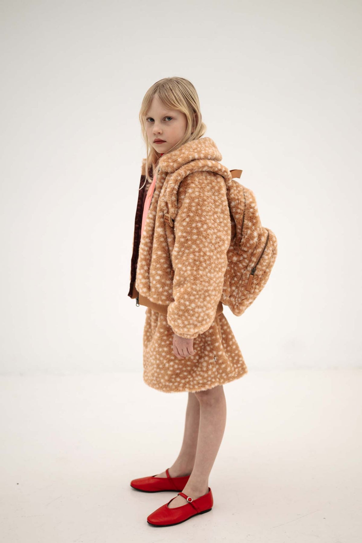 faux fur bomber coat - bambi