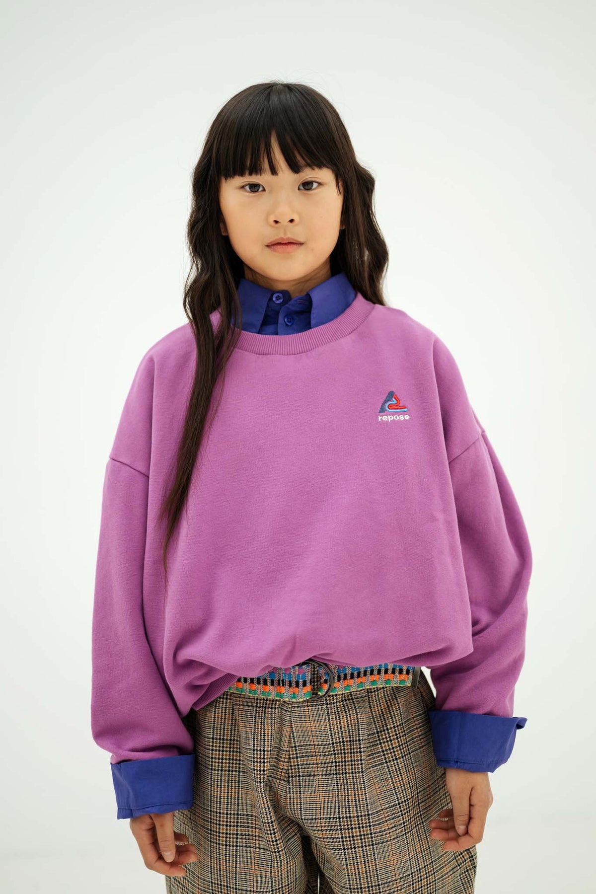 boxy blouse ls - orchid pop
