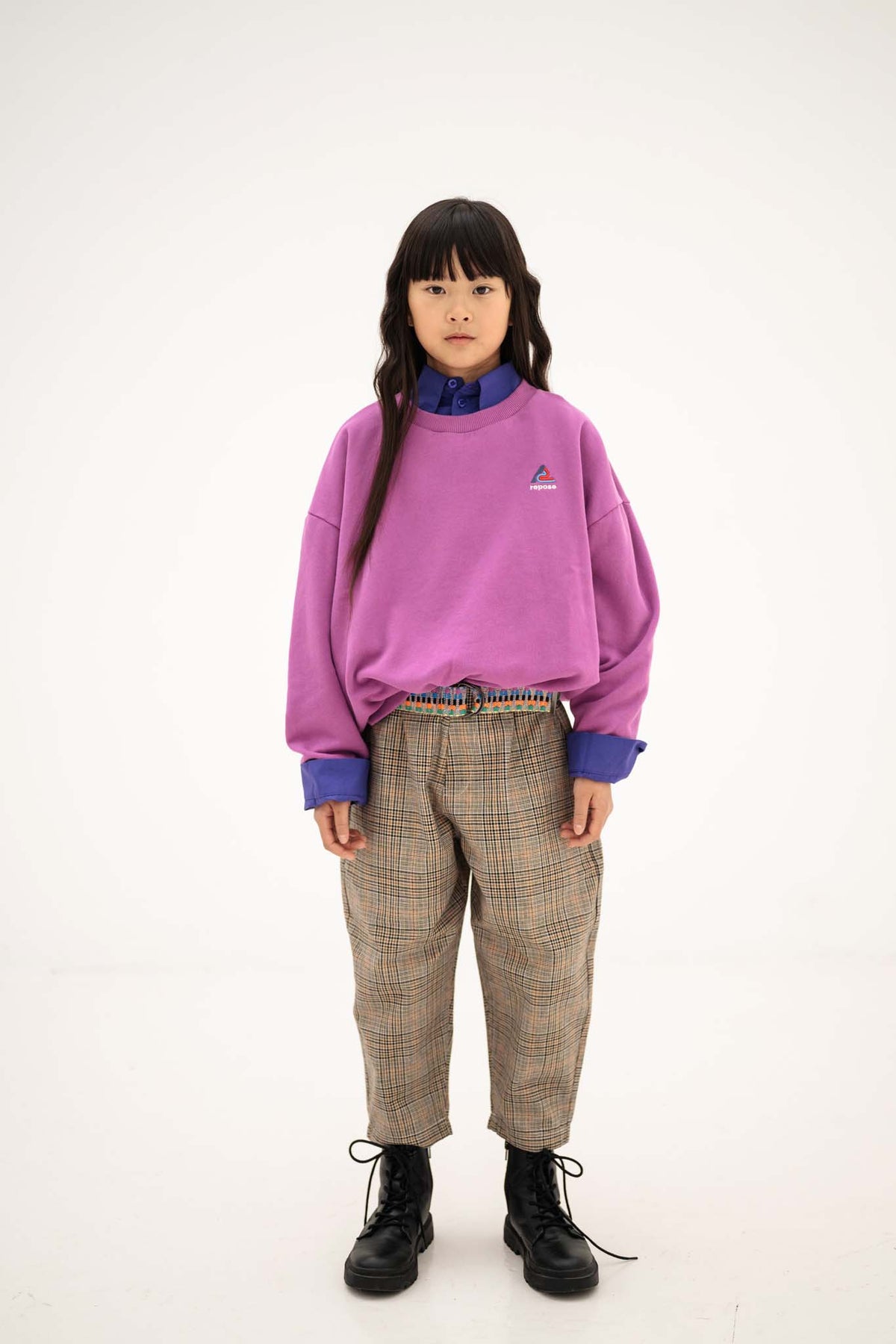 boxy blouse ls - orchid pop