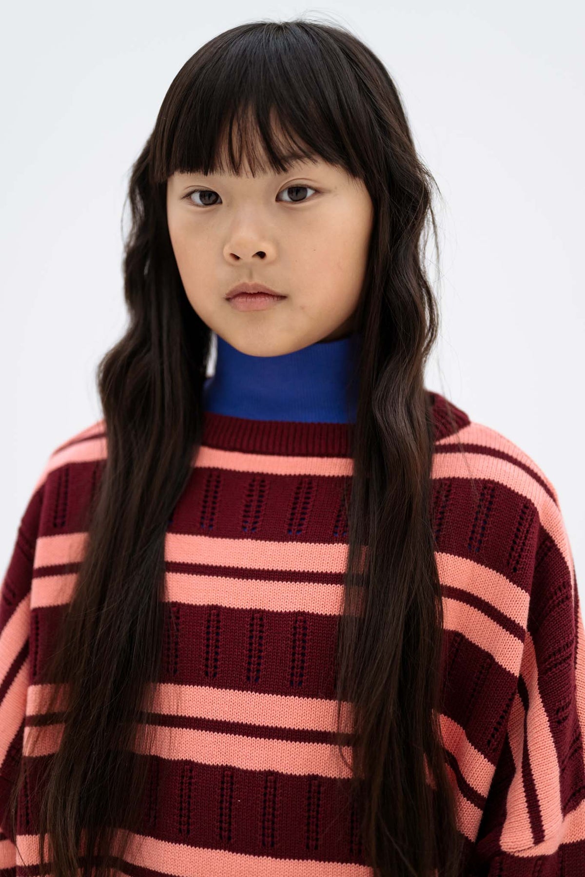 knit slouchy sweater - mulberry flamingo ajour