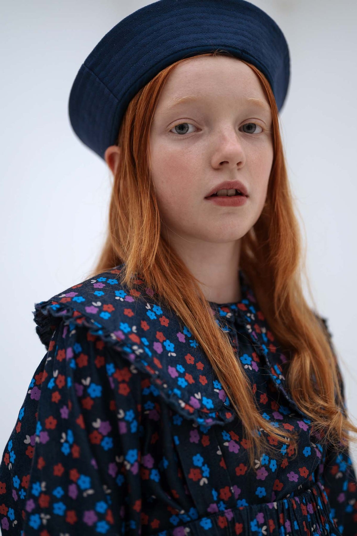 fancy collar blouse - scattered petals