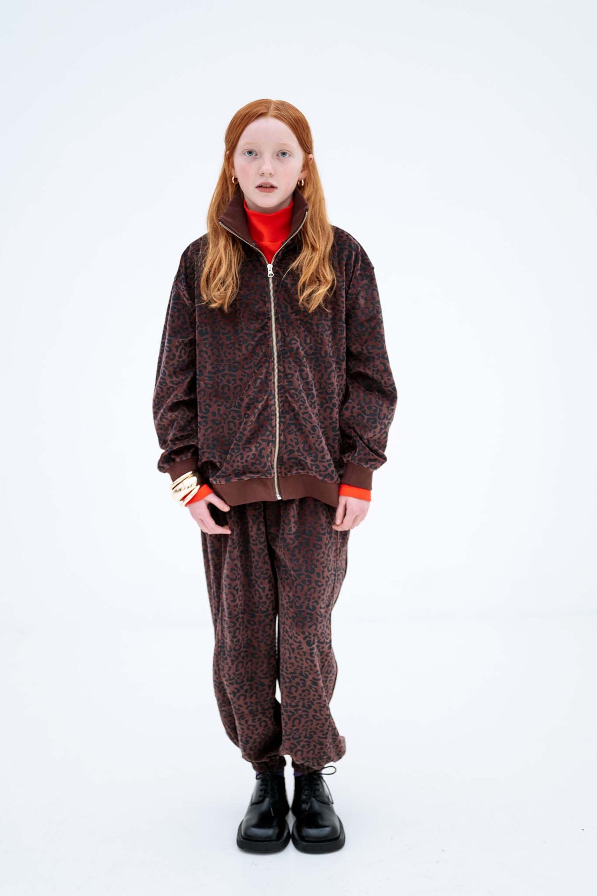 loose fit sweatpants - chocolate leopard