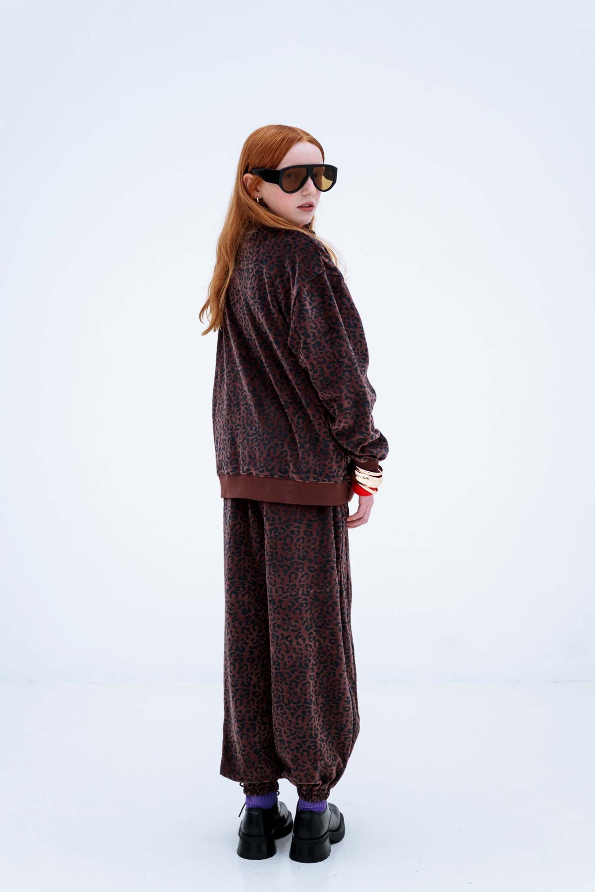 zip up sweater - chocolate leopard