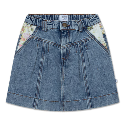 bob denim skirt - acid color block