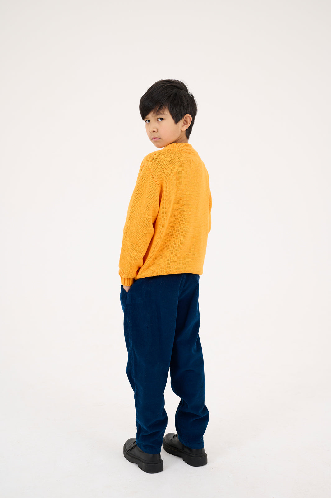 knit boxy sweater - glory orange