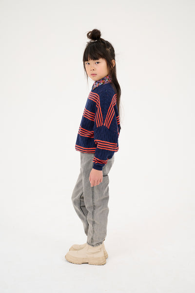 knit slouchy sweater - ajour stripe