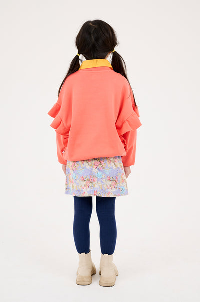 ruffle sweater short - flow coral