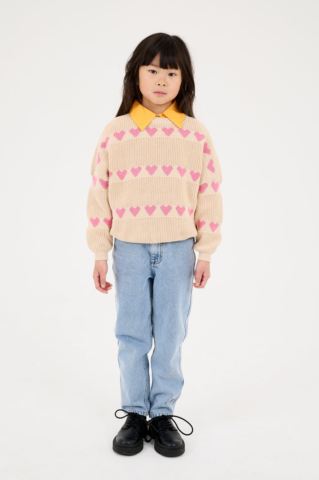 Repose AMS - Knit Slouchy Sweater - Hearts