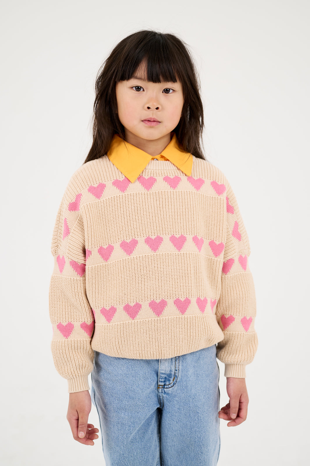 knit slouchy sweater - hearts