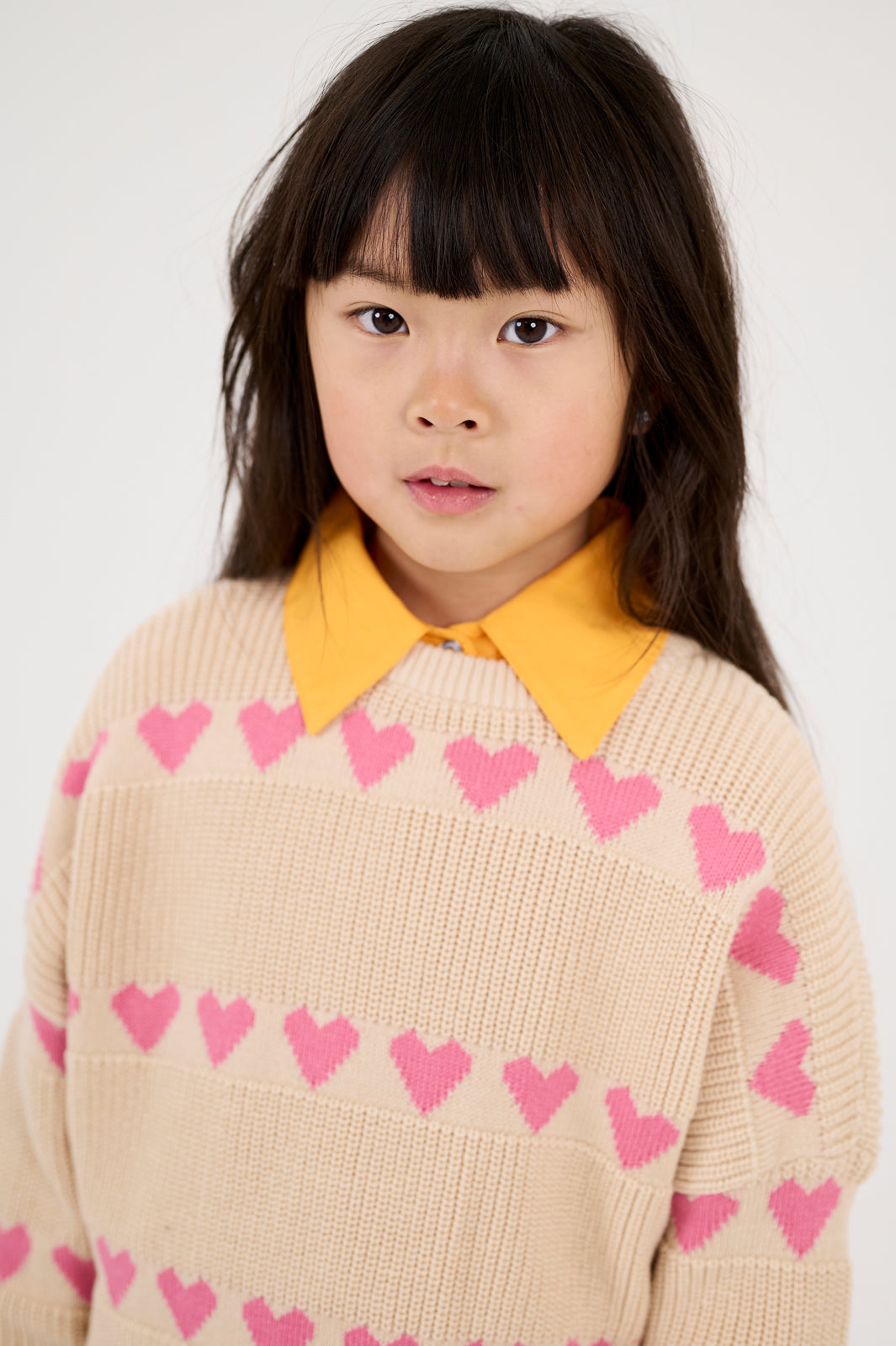 Repose AMS - Knit Slouchy Sweater - Hearts