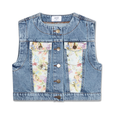 bob denim waistcoat - acid color block