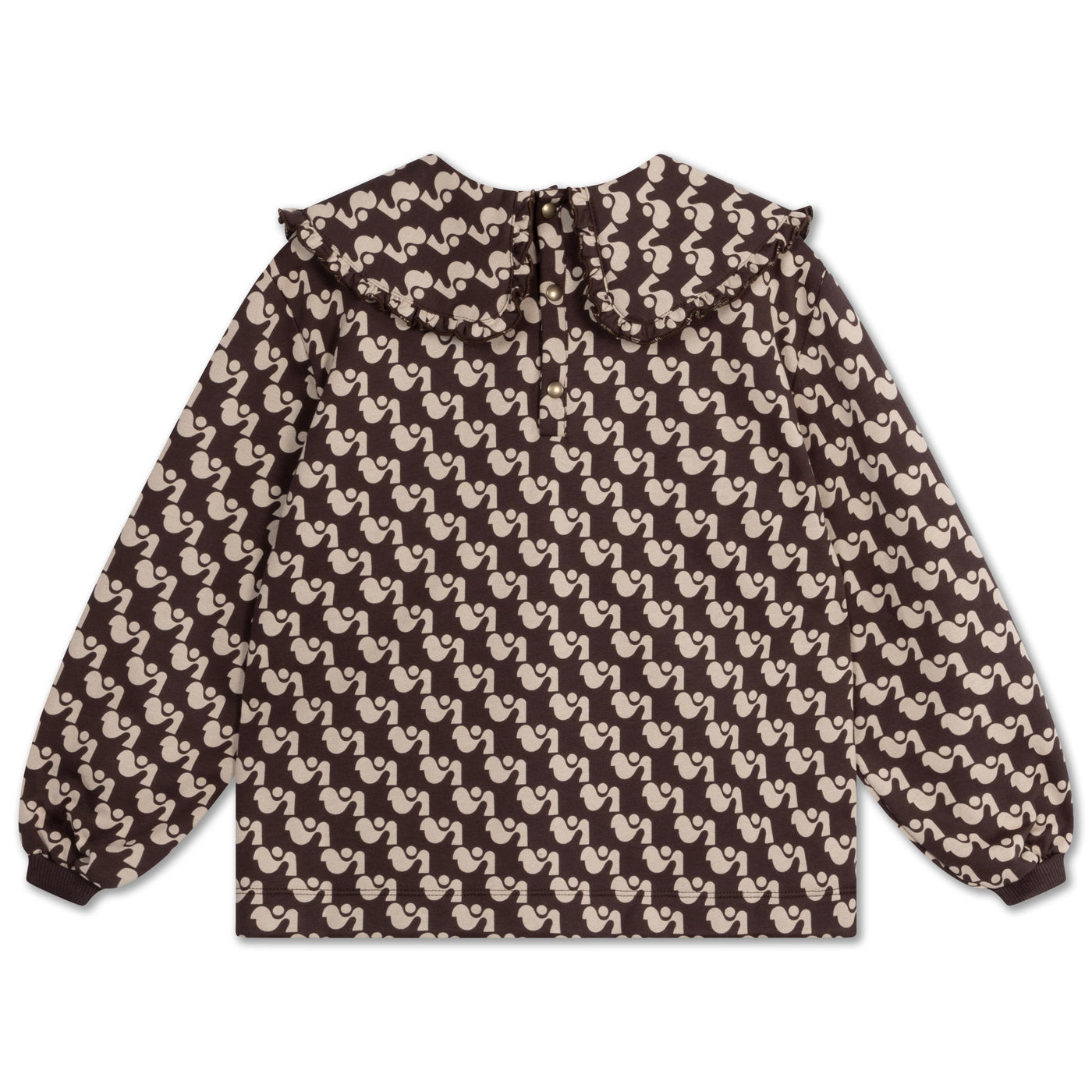 fancy collar sweater - graphic duck dot