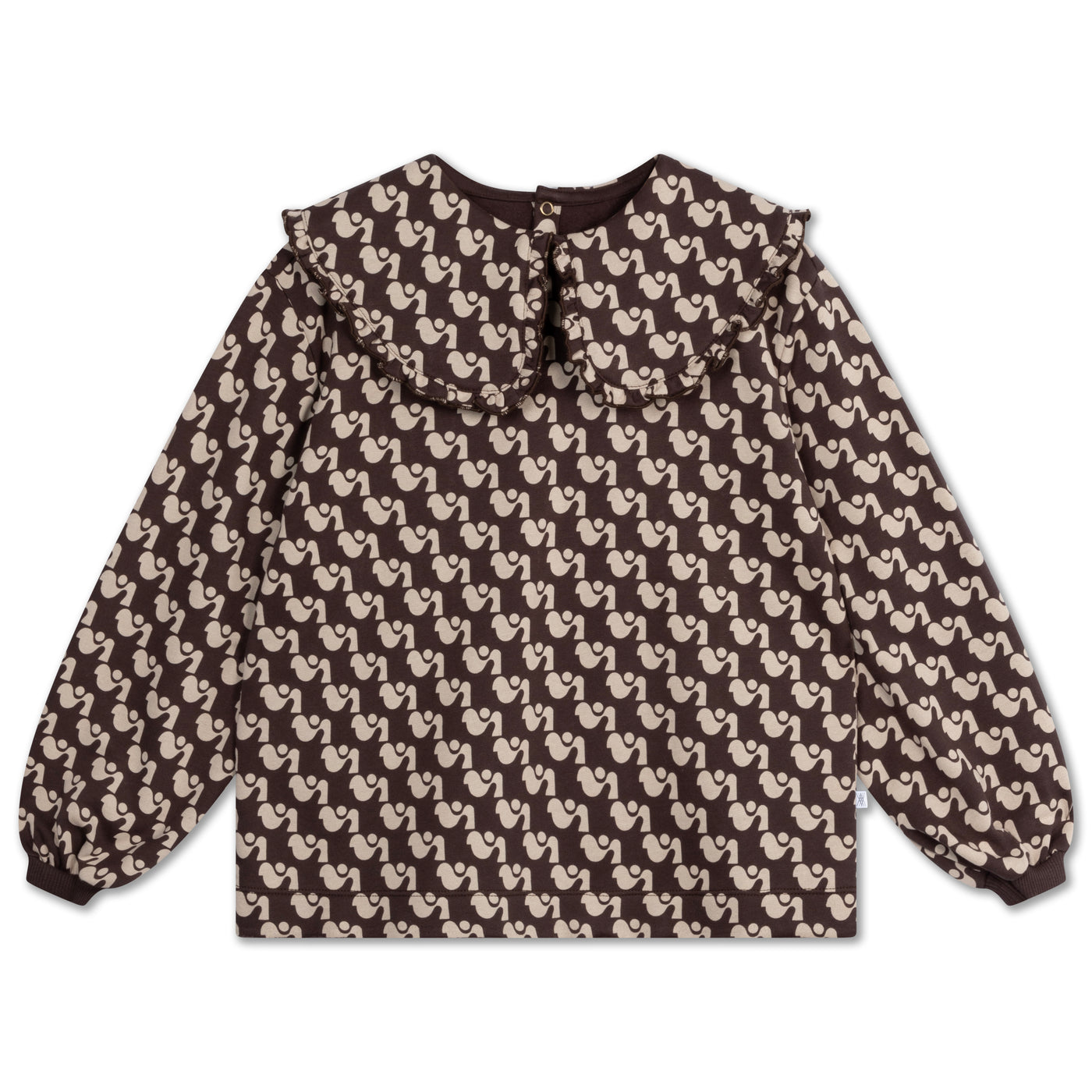 fancy collar sweater - graphic duck dot