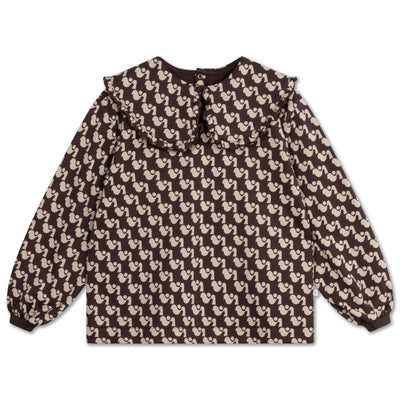 fancy collar sweater - graphic duck dot