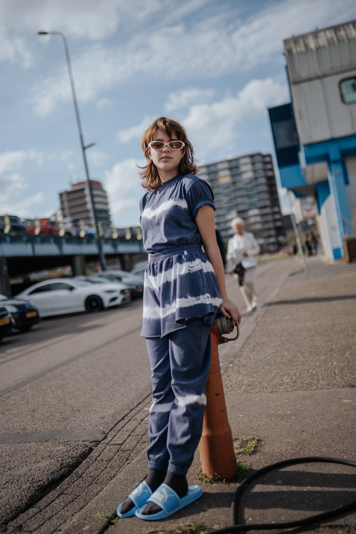 butterfly short - night shade blue tie dye