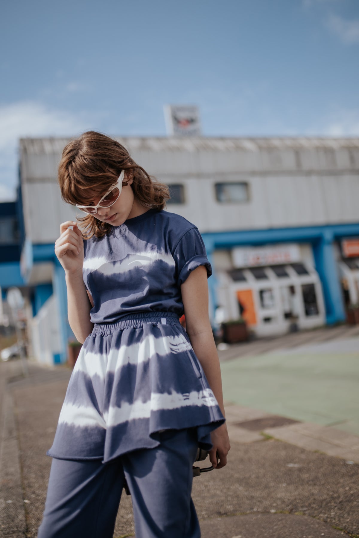 butterfly short - night shade blue tie dye
