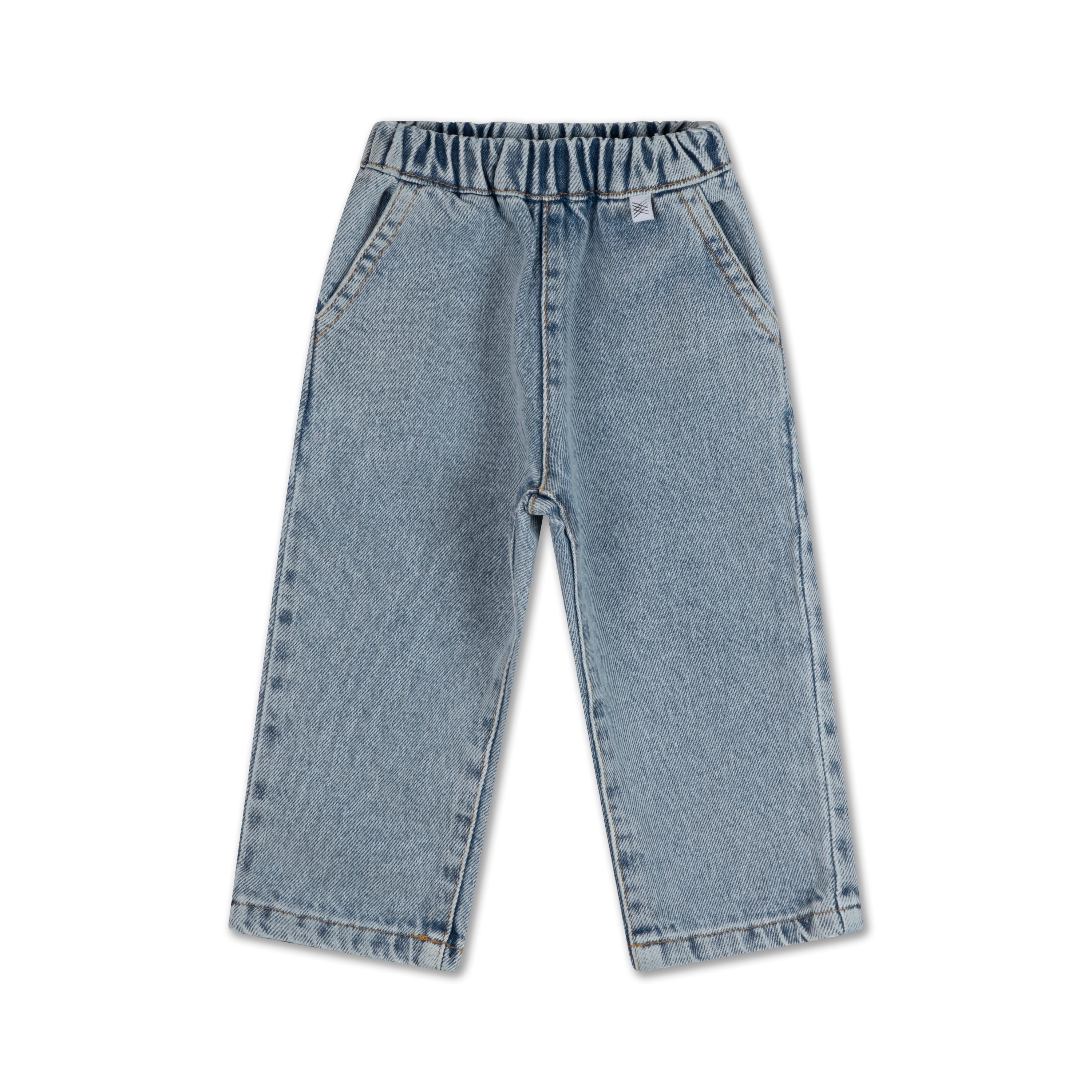 woven pants - mid washed blue