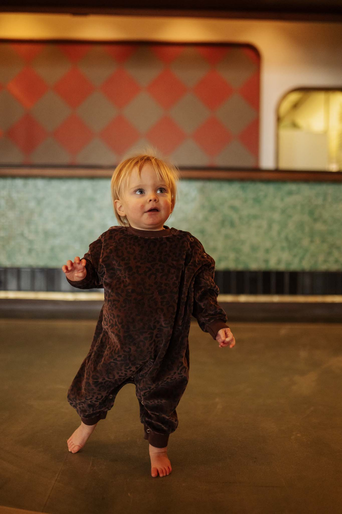 oversized one suit - chocolate leopard