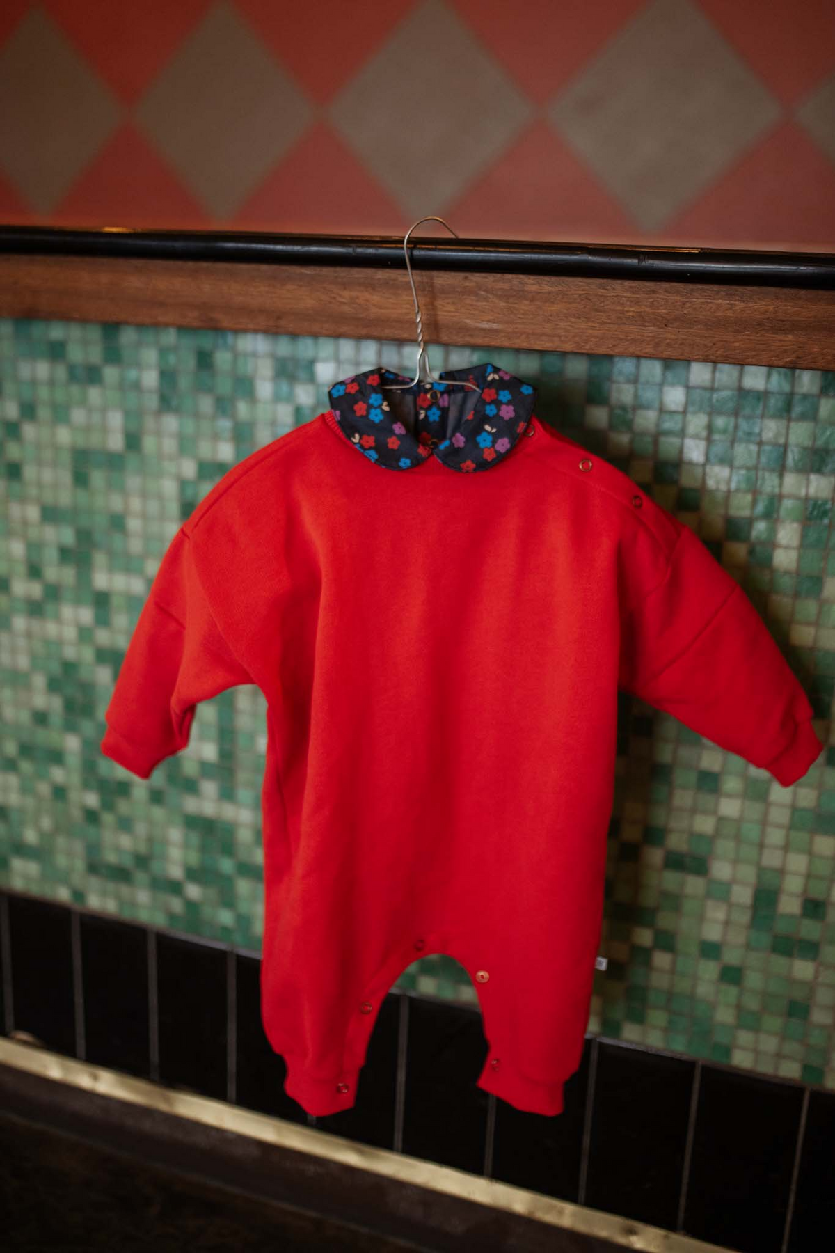 oversized one suit - firecracker red