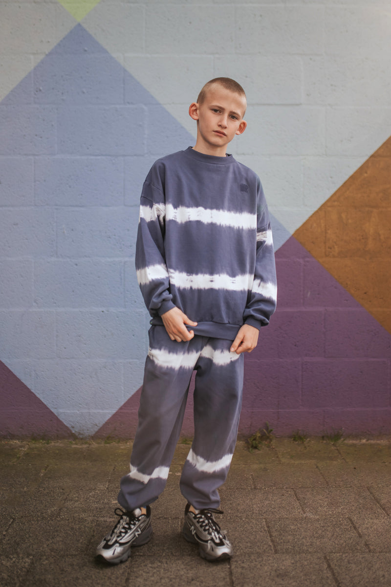 crewneck sweater - night shade blue tie dye
