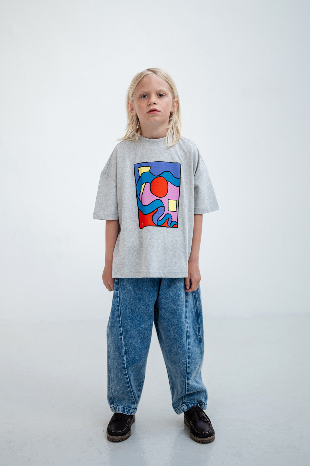 boxy tee - grey melange