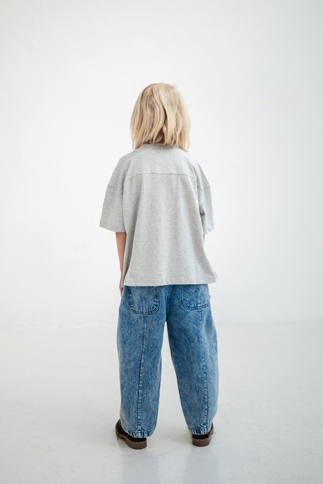 boxy tee - grey melange