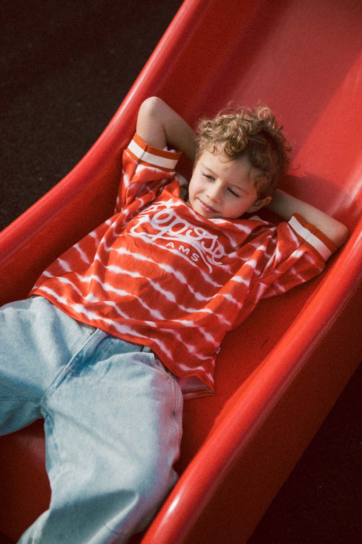 Sport jersey - flame red tie dye