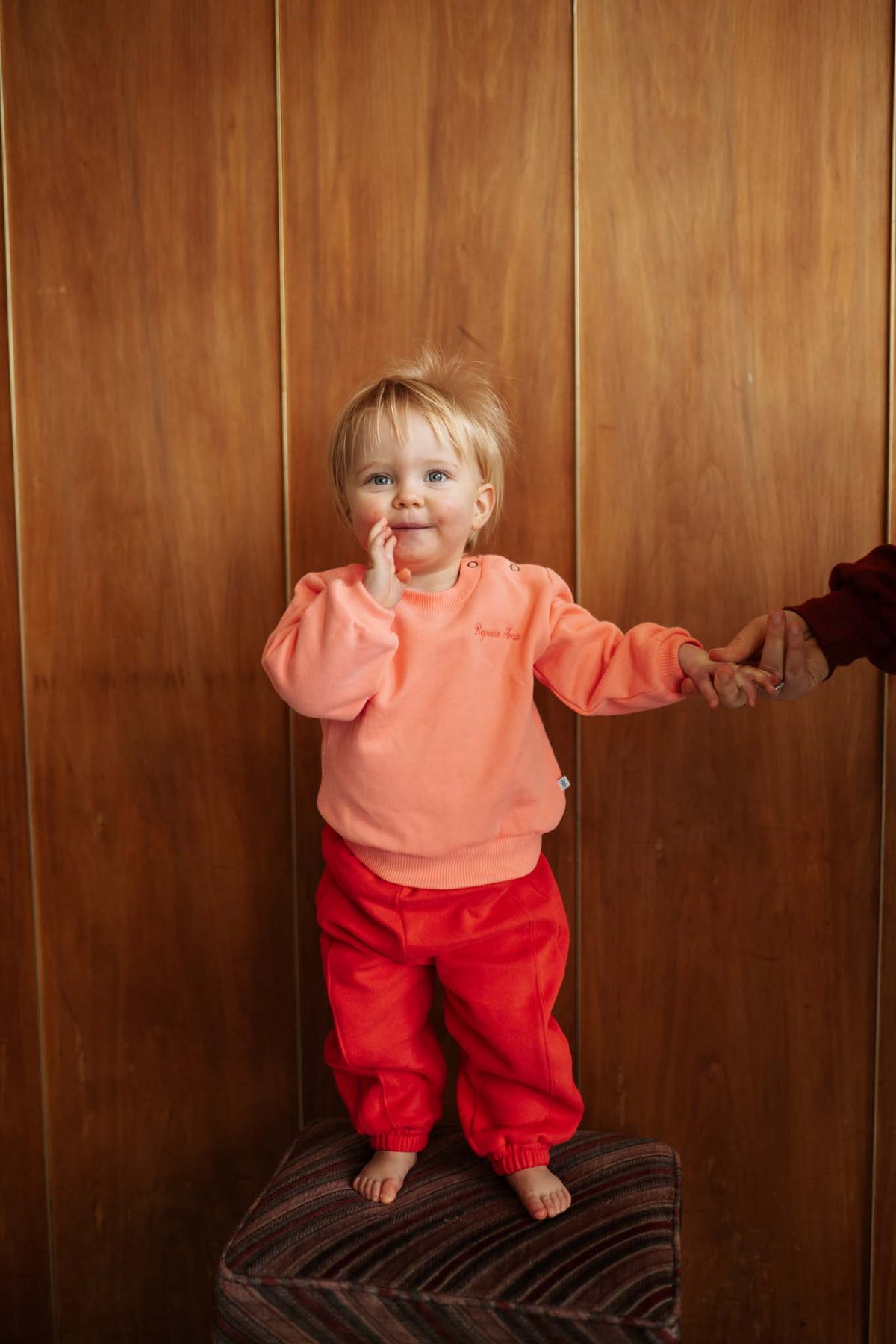 cozy drop sweater - cheeky flamingo