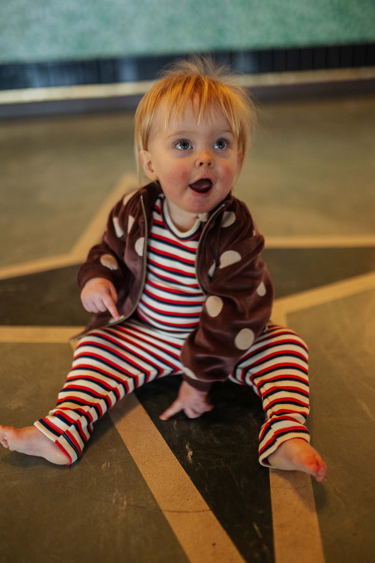 bodysuit LS - ivy stripe